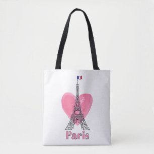 I Love Paris Eiffel Tower France Gift Tote Bag