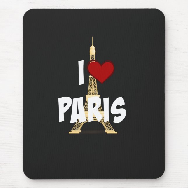 "I Love Paris," Eiffel Tower Mouse Pad (Front)
