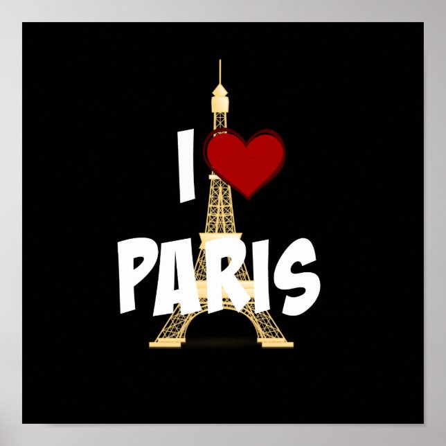 "I Love Paris," Eiffel Tower, Poster (Front)