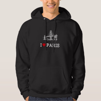 I Love Paris Funny Bridge Gag Joke Cool Prankster Hoodie
