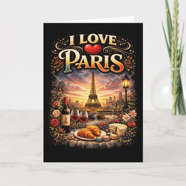 I Love Paris Holiday Card (Front)
