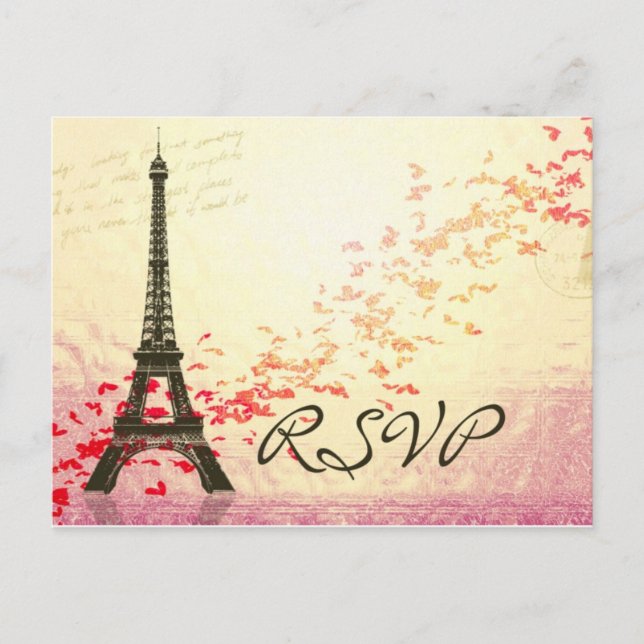 I love Paris in Springtime - RSVP Card (Front)