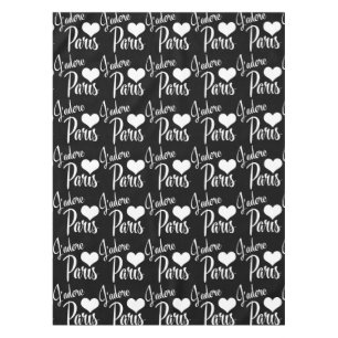 I Love Paris - J'adore Paris Vintage Style Tablecloth