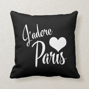 I Love Paris - J'adore Paris Vintage Style Throw Pillow