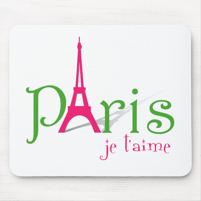 I love Paris Mouse Pad (Front)