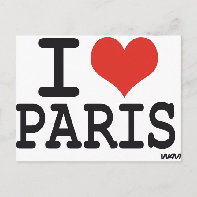 I love Paris Postcard (Front)