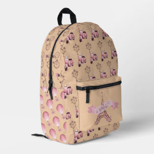 I Love Paris Print Cut Sew sac à dos