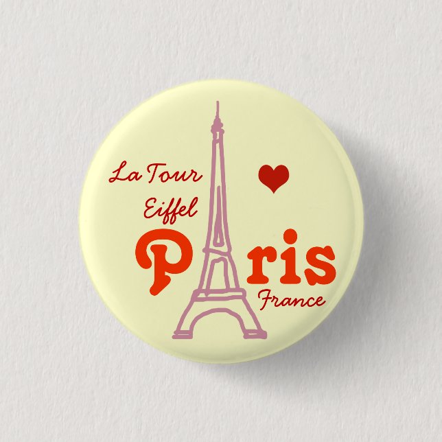 I love Paris . romantic 1 Inch Round Button (Front)