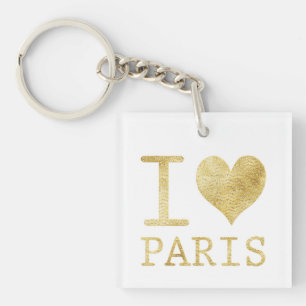 I Love Paris Square Key Chain