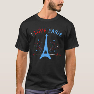 I Love Paris With Eiffel Tower For France Lovers T-Shirt