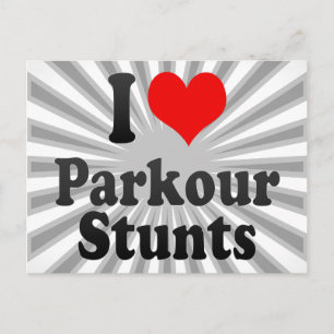 I love Parkour Stunts Postcard