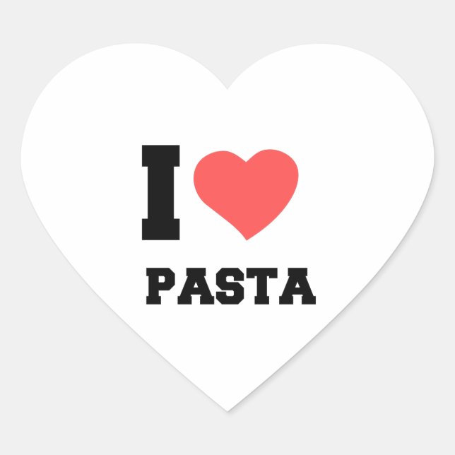 I LOVE PASTA HEART STICKER (Front)