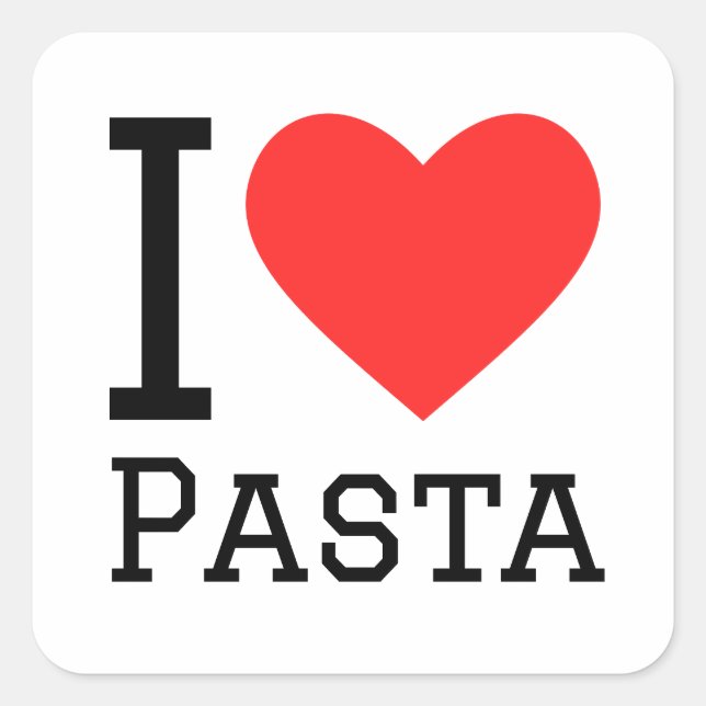 I love pasta square sticker (Front)
