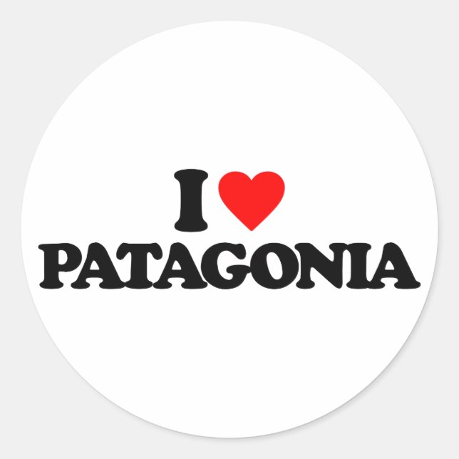 I LOVE PATAGONIA CLASSIC ROUND STICKER (Front)