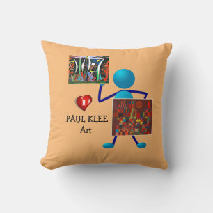 I Love Paul Klee Art, Throw Pillow