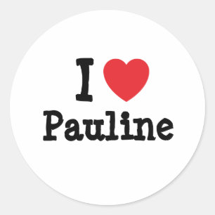 I love Pauline heart T-Shirt Classic Round Sticker