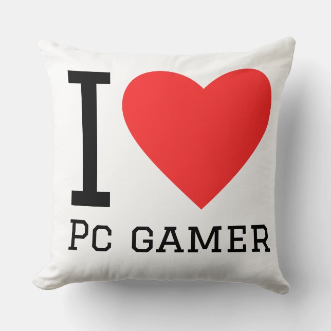 I love pc gamer throw pillow (Front)
