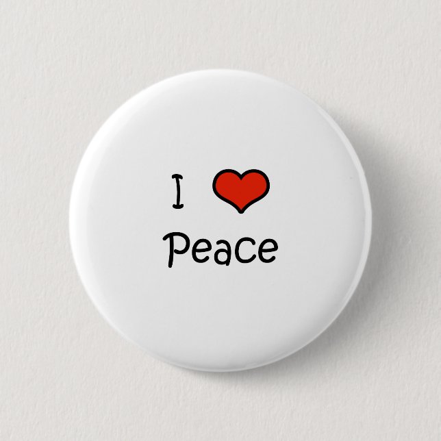 I Love Peace 2 Inch Round Button (Front)
