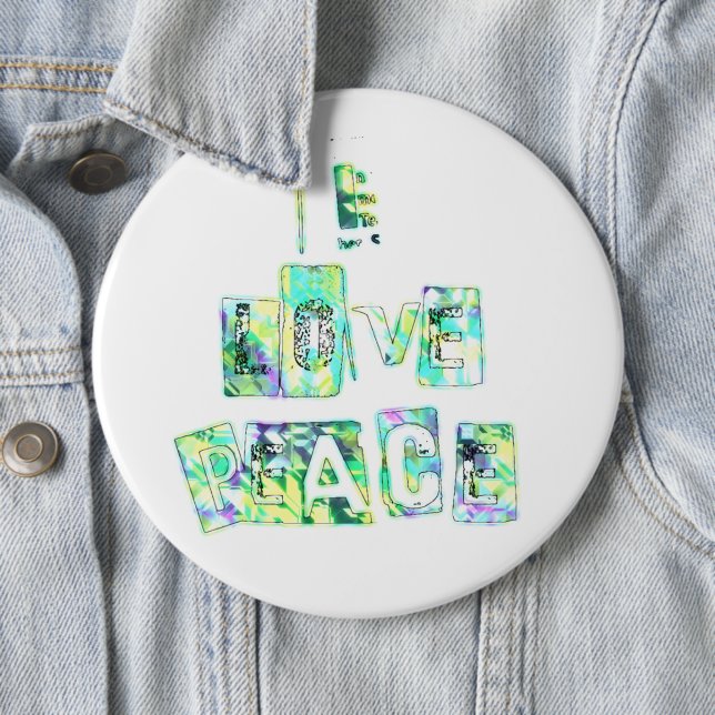 I Love Peace 6 Inch Round Button (In Situ)