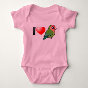 I Love Peach-faced Lovebirds Baby Bodysuit