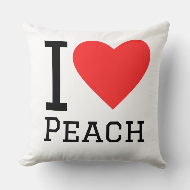 I love peach throw pillow (Front)