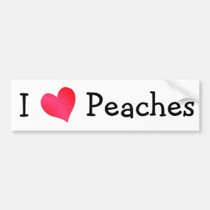 I Love Peaches Bumper Sticker