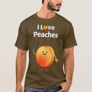 I Love Peaches Fruit & Vegetarian  T-Shirt