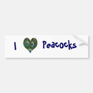 I Love Peacocks Bumper Sticker