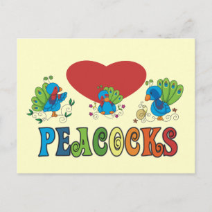 I Love Peacocks Postcard