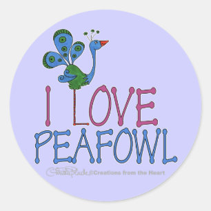 I Love Peafowl Classic Round Sticker