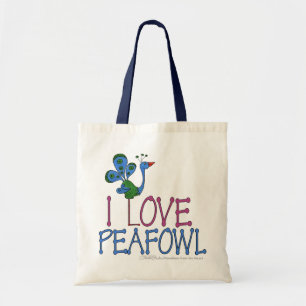 I Love Peafowl Tote Bag