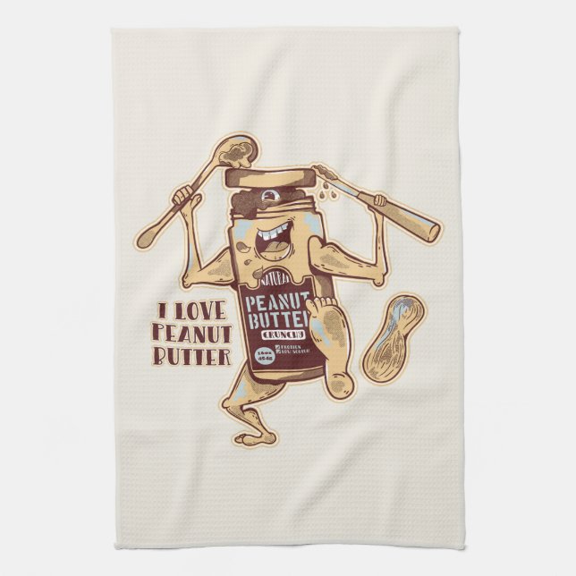 I LOVE PEANUT BUTTER KITCHEN TOWEL (Vertical)