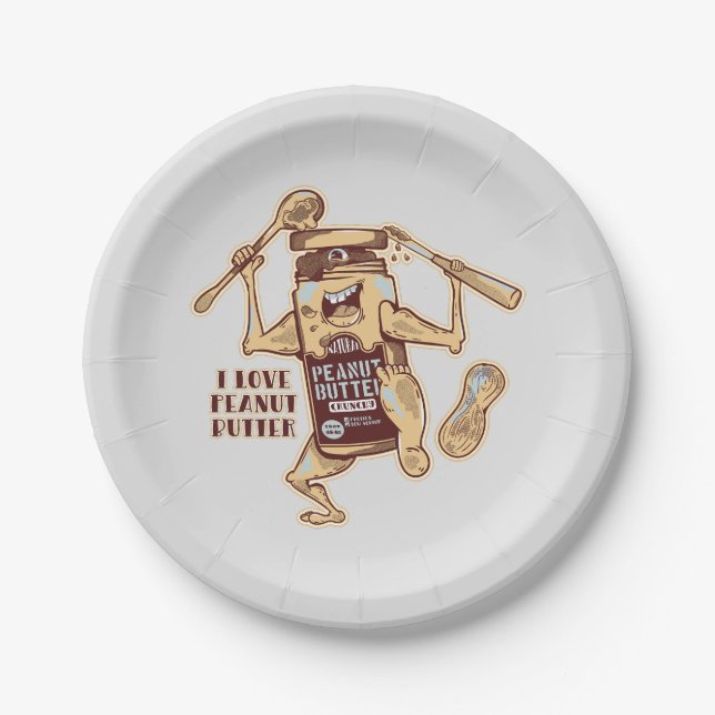 I LOVE PEANUT BUTTER PAPER PLATE (Front)