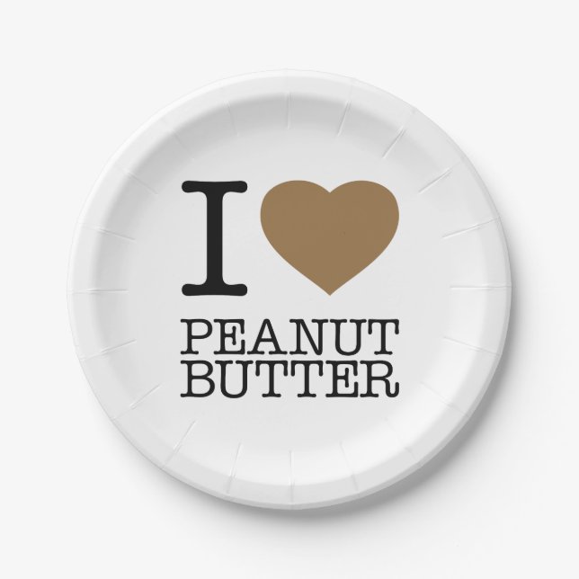 I LOVE PEANUT BUTTER PAPER PLATE (Front)