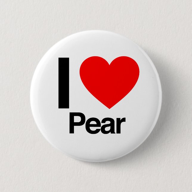 i love pear 2 inch round button (Front)