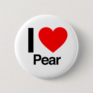 i love pear 2 inch round button