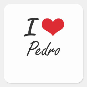 I Love Pedro Square Sticker