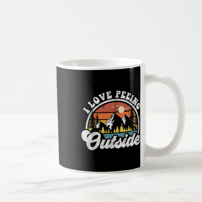 I Love Peeing Outside Funny Camping Hiking Camper  Coffee Mug (Right)