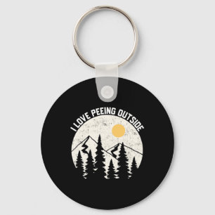 I Love Peeing Outside Funny Camping Hiking Outdoor Keychain