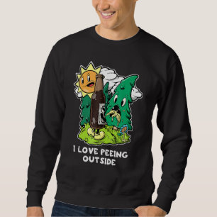I Love Peeing Outside Retro Camping Drinking Hiki Sweatshirt