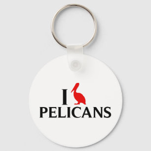 I Love Pelicans Keychain