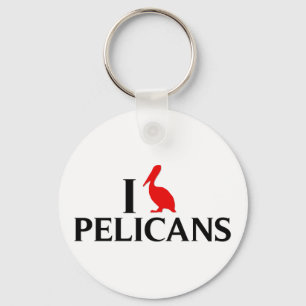 I Love Pelicans Keychain