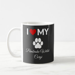 I love Pembroke Welsh Corgi dog custom text Coffee Mug