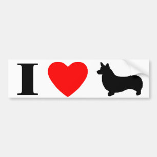 I Love Pembroke Welsh Corgis Bumper Sticker