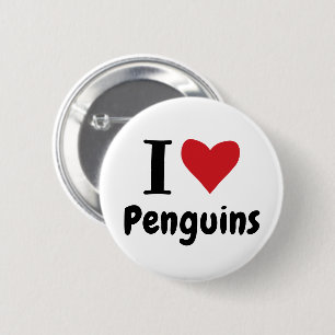 I Love Penguins 2 Inch Round Button