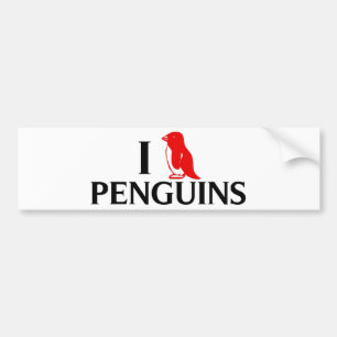 I Love Penguins Bumper Sticker