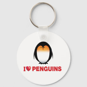 i love penguins keychain