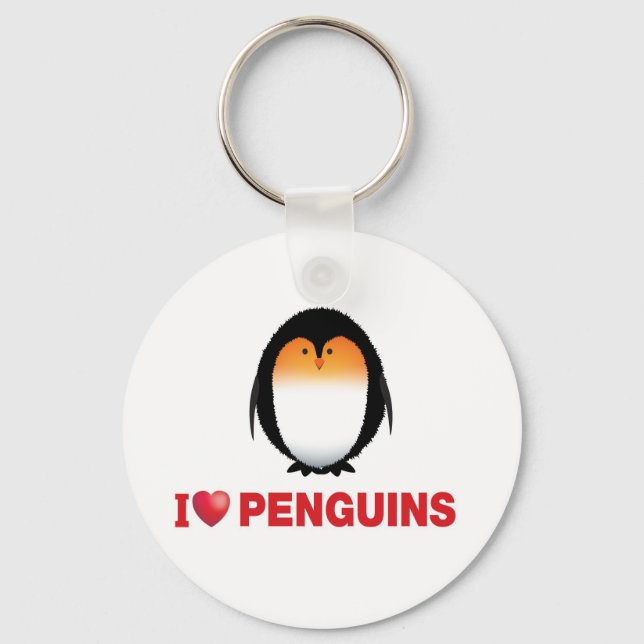 i love penguins keychain (Front)