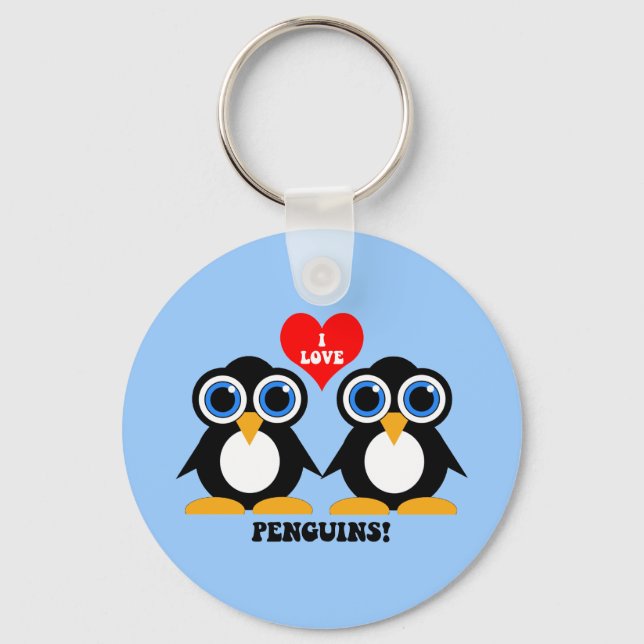 I love penguins keychain (Front)