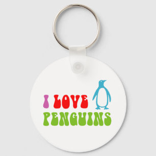 I Love Penguins Keychain
